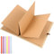 Kraftpapier Hardcover Akkordeon Stil DIY Foto Ablum Buch 36 Seite leer Sammelalbum für Abschlussfeier Geburtstag Hochzeit Abschluss (hellbraune Seiten)
