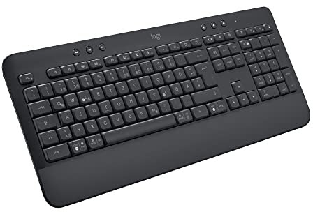 Logitech Signature K650, Tastiera Poggiapolsi Wireless Full-size con Bluetooth BLE o Ricevitore USB Logi Bolt, Tasti Smorzati e Tastierino, Compatibile con PC/Windows/Mac, Italiano QWERTY - Grigio