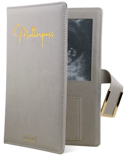 MAHEWA® Étui de protection pour carnet de maternité en similicuir - Gris