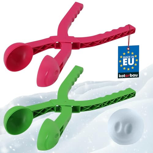 KOTARBAU® Schneeballzange zum Formen von Schneebällen Rosa + Grün Schneeballformer