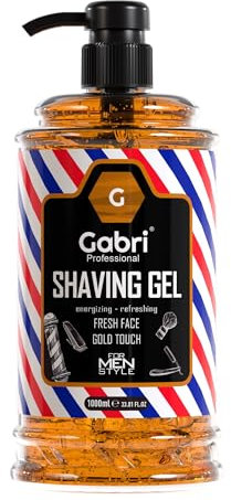 Gabri Professional Gold Touch Transparent Shaving Gel 1000 ml - Esperienza Di Rasatura Idratante e Delicata - Fresh Active Easy, Rinfrescante