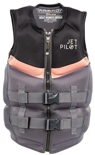 Jetpilot Women’s Lifevest. Armada Neoprene Coast Guard Approved Life Jacket PFD-Black-Small