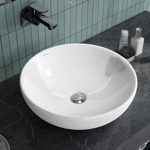 Plantex Platinum Ceramic Table Top Wash Basin/small Basin for Bathroom with 10 Years Glaze Warranty by Plantex (15.5 x 15.5 x 5 Inch - White)
