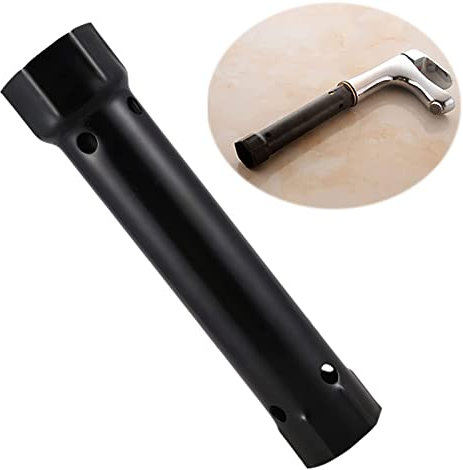 LightBeacon Rohrschlüssel,2 in 1 Steckschlüssel, Schlauchschlüssel für Wasserhähne, klassische Rohrschlüssel, Steckschlüssel Wasserhahn, für Wasserhahn und Waschbecken, Schwarz