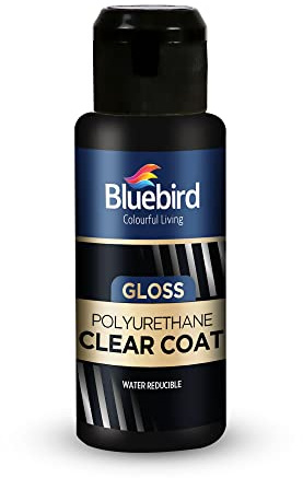 Bluebird Polyurethane Clear Coat for Furniture, Paintings, Water-Based Professional Varnish (Gloss, 3.4 Fl Oz)