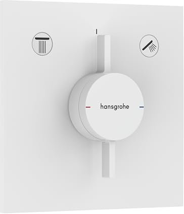 hansgrohe DuoTurn E - Duscharmatur Unterputz für 2 Verbraucher, Mischbatterie Dusche eckig, Einhebelmischer für iBox universal 2, Mattweiß