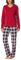 Schiesser Damen Schlafanzug Lang Baumwolle-Nightwear Pyjamaset, Rot_182120, 36