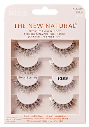 KISS The New Natural False Eyelashes Full Strip Lash Multipack 01, 4 Pairs