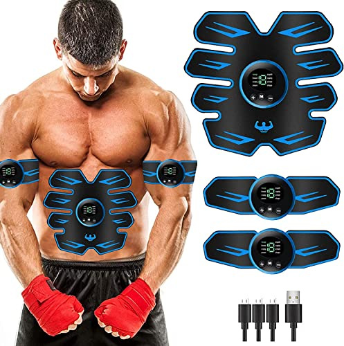 WARDBES Electrostimulateur Musculaire 2024,8 Modes 18 Niveaux, Ceinture Abdominale Electrostimulation, Femme Homme Entraînement Abdominal pour Abdomen/Bras/Jambes