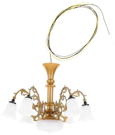 Vaguelly Lustre miniature Maison de poupée Plafonnier LED Petite suspension pour table de sable Modèle 2,56 x 2,56 x 1,77 pouces Éclairage de meuble fin Mini
