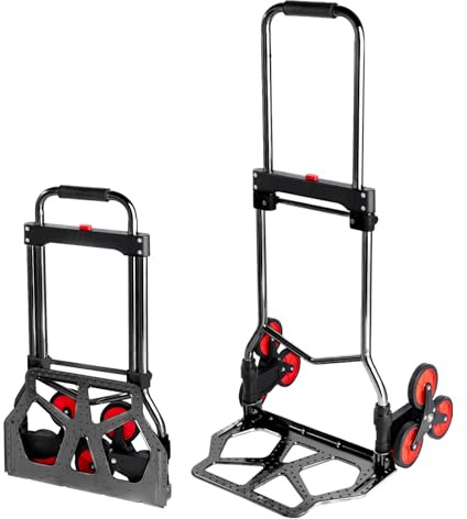 YEAUPE PRO Trappklättrare, säckkärra vikbar med större och bredare TPR-hjul, 110 cm höjdjusterbart handtag, för flyttning och transport