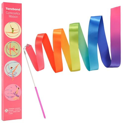 Yeavinfser Gymnastics Ribbon - Colorful Dance Band with Stick for Kids | Perfect for School Play & Home Fun, Vibrant Rainbow Streamers Ideal for Girls' Birthday Parties, Easter Gifts