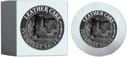 Leather Conditioner Balsam with Applicator Brush, Beeswax Infused Care Salve, Deep Moisturising Care for Leather & Wooden Furniture Surfaces (1PC, 200g)