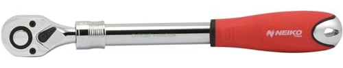 NEIKO 03068A - Cricchetto estensibile da 1,27 cm, con cricchetto reversibile a 72 denti, con impugnatura morbida, lunghezza da 30,5 a 44,5 cm, colore: rosso