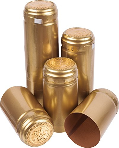100 x Krymphättor Guld 33x55 mm – Tätslutande Förslutning för Vinflaskor, Dekorativa Hylsor för Likörer