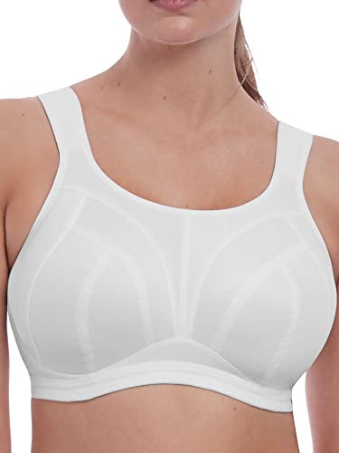Freya Women's Dynamic Soft Cup Converting Strap Style Wireless Sports Bra, Opaque, White, 34F