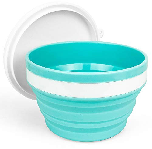 CARTINTS Ciotole pieghevoli da 950 ml, in silicone, ideali per viaggi e campeggio (blu)
