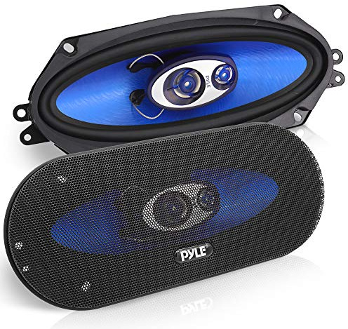 Pyle 3-Way Universal Car Stereo Speakers - 300W 4 x 10 Triaxial Loud Pro Audio Car Speaker Universal OEM Quick Replacement Component Speaker Vehicle Door/Side Panel Mount Compatible PL410BL (Pair)