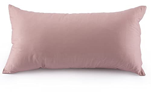 ATsense 2er Set Kissenbezug 40x60 cm - 100% Baumwolle, Rosa Kopfkissenbezug Weich und Hypoallergen, ÖkoTex Zertifiziert, Kissenhülle mit Reißverschluss für Allergiker Geeignet