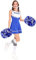 GEFIRE Pompons Cheerleading 2 Stück Cheerleader Pompons Sportkader Cheerleader Pompons Metallisch Cheerleader Pompons (Silber Blau) Cheerleading Pompons Tanzpompons Sportspiel Teamgeist