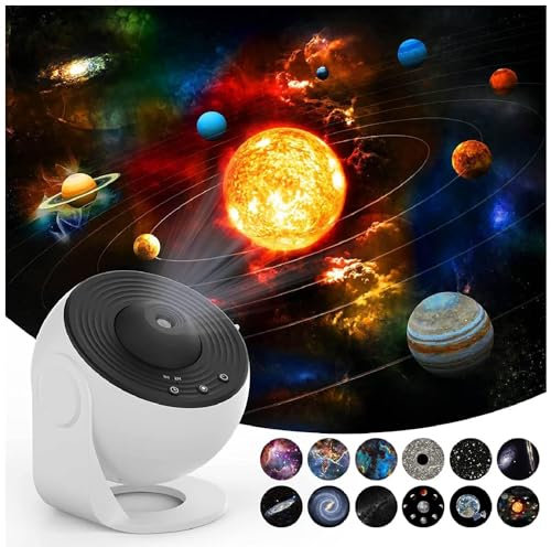 Sternenprojektor-Nachtlicht, 12 Themen, HD-Fokussierung, Romantische Sternenprojektions-Deckenlampe für Spielzimmer, Heimkino, Schlafzimmer