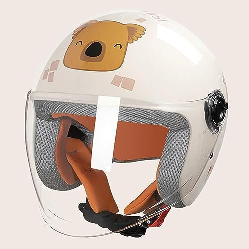 Kinder Motorradhelm, Jungen Und Mädchen Rollerhelm, Mofa Helm, Jethelm Mit Sonnenblende, Fahrradhelm, 46-55Cm, Für 5 Jahre - 12 Jahre Kid. B,46-55cm