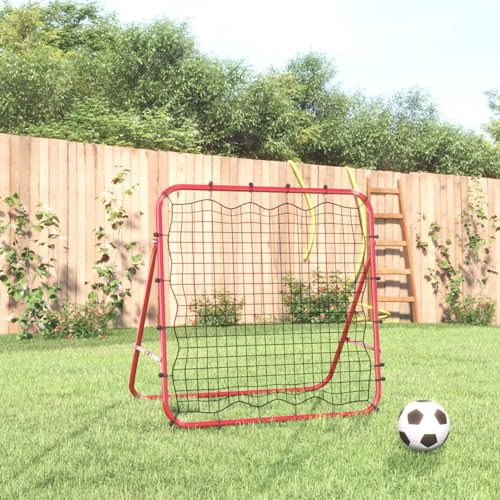 Fotbollsrebounder justerbar 96 x 80 x 96 cm stål och PE, CIADAZ fotbollsmål, fotboll målvägg, målnät