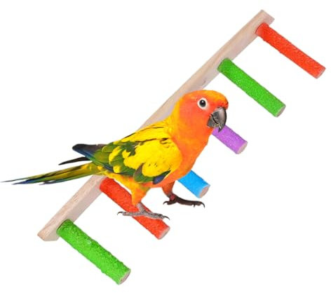 Vogelleiter Für Käfig | Kletterleiter Aus Holz Für Vögel,Robustes Multifunktions-Krallenpflege-Spielzeug Mit Interaktivem Käfigzubehör Für Wellensittiche, Sittiche Und Unzertrennliche