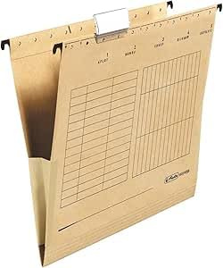 Herlitz 10843373 Hängetasche A4 UNIREG natron mit Vollsichtreiter und Beschriftungsschildchen (100 Stück)