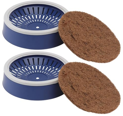 HOMSFOU Set 4 Pezzi Accessori per Nidi di Piccioni 2 Ciotole in Plastica e 2 Tappetini in Fibra di Cocco per Uccelli Domestici, Nido per Colombe e Piccioni, Forniture per Allevamento