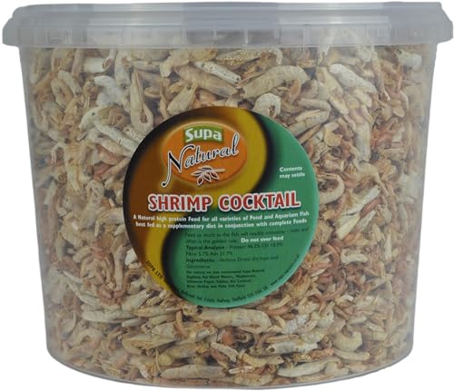 Supa Natural Shrimp Cocktail, 3 Litre Bucket, Highly Nutritious Protein Rich Food, Suitable For Aquarium And Pond Fish