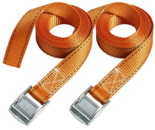 Master Lock 3210EURTAT FastLink Spanngurt mitZamak legierten Bügel, Orange, 2, 5m x 25 mm Gurt, 2-er Set