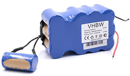 vhbw Batería Compatible con Bosch BBHMOVE5/02 | BBHMove6, BBHMOVE4N/01, BBHMOVE5/04, BBHMOVE5/03, BBHMOVE5N/01 aspiradora (1500 mAh, 18 V, NiMH)