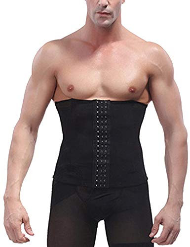 Runyue Herren Bauchgürtel Fitnessgürtel Korsett Schlanke Body Shaper Gürtel Schwarz 3XL