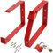 SPARES2GO Universal Lockable Wall Ladder Double & Triple Rack Brackets & Padlock Set (Red)