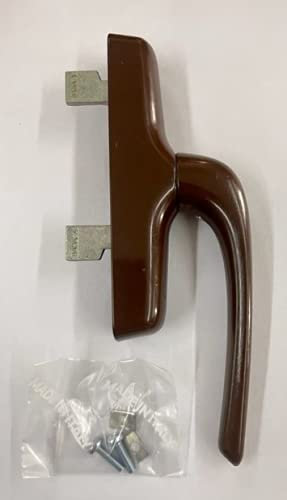 Cremonese RAMSES FAPIM 1842I finitura MARRONE RAL 8017 con manico ribassato in alluminio e interasse mm 104, maniglia per infissi MADE IN ITALY