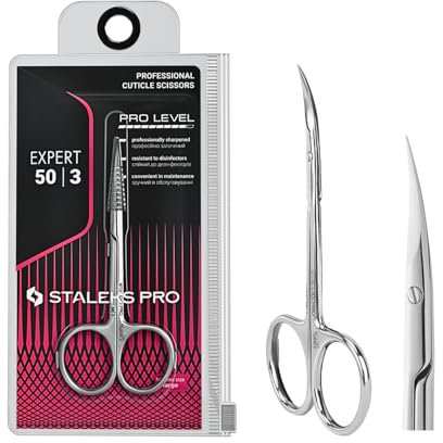 STALEKS PRO by Natury Nails Forbici professionali per cuticole. Anelli ergonomici. Acciaio inossidabile. Expert SE-50/3