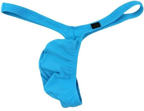 Faringoto Net Thong for Men,Mens G String Micro Thong,String Bikini Briefs Blue