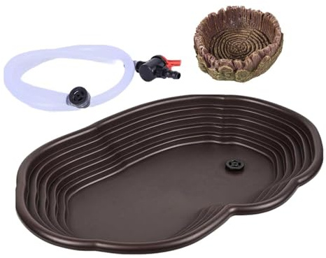 Milageto Piscina per rettili Piscina per acqua per rettili, Decorazione per habitat, Piatto per acqua per tartarughe Piatto per acqua per rettili per, con drenaggio