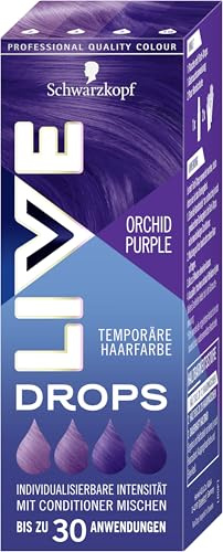 Schwarzkopf Live Color Drops Orchid Purple (30 ml), dosierbare Farb-Drops für einen individuellen Look, Tönung zum Mischen mit dem Conditioner, temporäre Coloration hält bis zu 12 Haarwäschen
