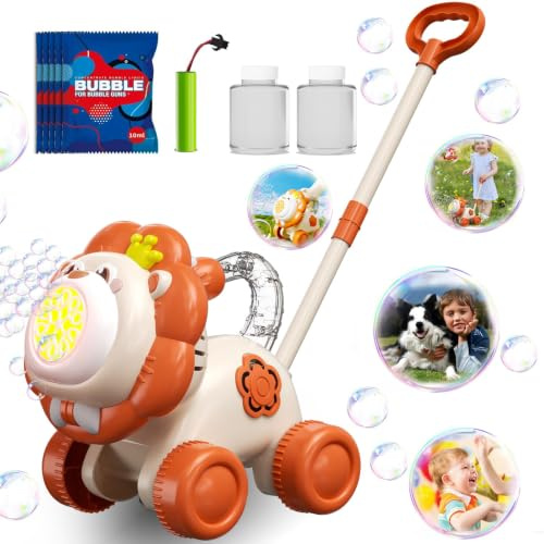 TOY PLAYER Lion Bubble Tondeuse à gazon pour tout-petits, machine à bulles automatique pour enfants, jouet d'été pour l'extérieur dans le jardin, cadeau d'anniversaire pour garçons et filles à partir