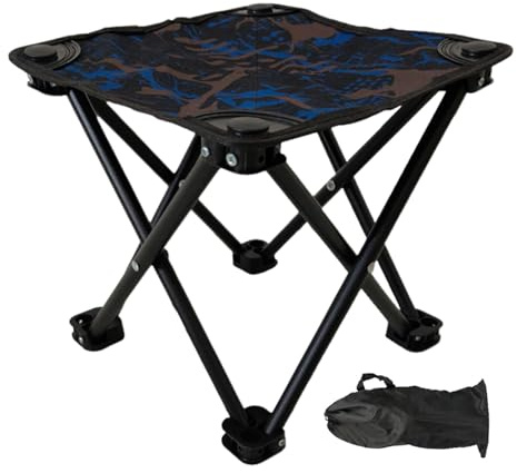 Silla De Campamento: Asiento Plegable De Viaje, Apoyo Pesado | Taburete Al Aire Libre con De Almacenamiento para El Festival De De Montañismo En La Playa Trekking Picnic Mochilado De