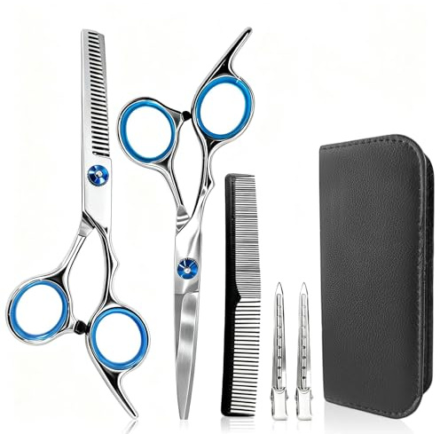 Zeeorymn Hair Scissors 2.6, Professional Hairdressing Set,Stainless Steel Hair Cutting -for Salon Barber，Men, Women,Comes with a Comb and Storage Box Scissors Set