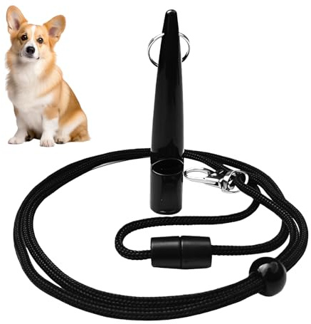 Zerquell Fischietto per Cani Richiamo con Cordino, Fischietto Professionale, Frequenza Standardizzata, Aiuto Educativo per Cani, Udibile e Ampio Raggio (Nero)