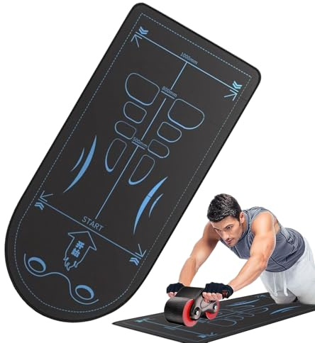 Ab Roller Wheel Exercise Mat - Non-Slip Thick Knee Pad for Ab Roller, Yoga & Gym Workouts | Sound Insulation Floor Mat with Carrying Bag