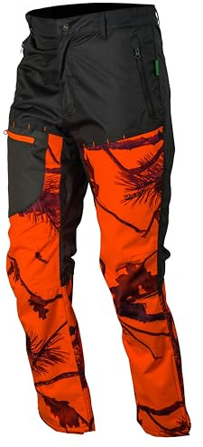 Somlys Pantalon de Chasse Wild Spirit Camouflage Orange, Tissu Ripstop, Imperméable, Anti-Ronce