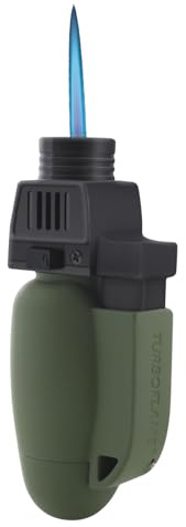 TURBOFLAME - GX7 Original Mini Blow Torch - Refillable Windproof Outdoor Lighter - (Olive Green)