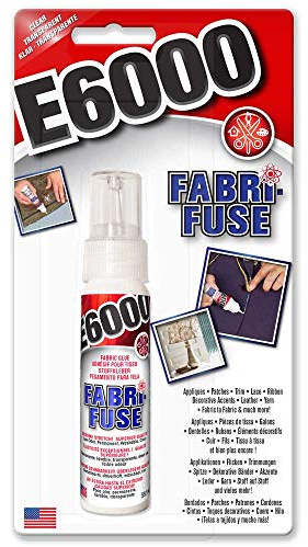 E6000 Fabri Fuse Adhesive for Fabric, Craft Projects, Felt, Metal, Wood, Multi Surface Permanent Glue, Clear Drying Formula, 59.1ml