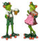 formano 2er Set Froschpaar Oktoberfest - lustige Frösche 17cm - Figur Dekoration Handbemalt Kunststein Skulptur Froschhausen Bayern Trachten