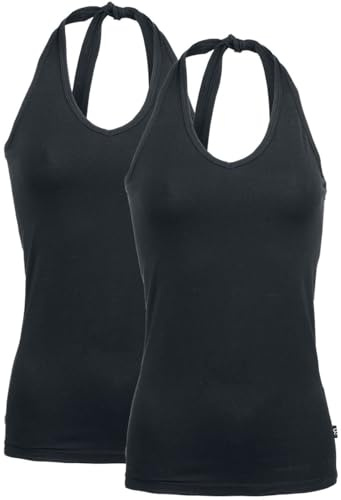 RED by EMP Femme Lot de Deux Tops Noirs à col bénitier L